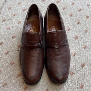 Bally Dark Brown Leather Slip-On Loafers